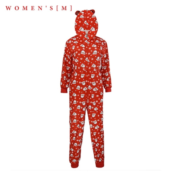 Jumpsuit de la casa de Navidad Pijamas con capucha impresa de manga larga para mujer billuyoard  AP000325-07