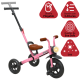 thumbnail image 3 of Triciclo 3 en 1 para Niños con Bastón, Bici y Bicicleta de Balance Plegable Torreta con Luz Soporta hasta 25 kg - Rosa, 3 of 8