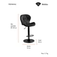 thumbnail image 3 of SET DE 2 BANCOS PARA BARRA ASIENTO DE VINIPIEL COLOR NEGRO, 3 of 4