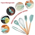 thumbnail image 5 of Kitchen Utensil Set, Silicone Cooking Utensils 12 Pcs Kitchen Tools With Natural Wooden Handles For Home Household Apartment Essentials Nonstick Cookw, 5 of 5