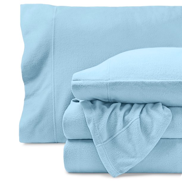 Juego de sábanas de vellón Bare Home Vellón Polar Tamaño Queen Bolsillo Profundo Azul Claro