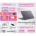 thumbnail image 2 of ASUS Chromebook Plus CX34 Laptop Táctil de 14 Pulgadas con Google AI Intel Core i3-1315U 8GB RAM 128GB UFS Gris, 2 of 14