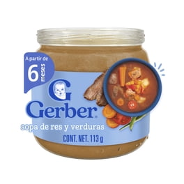 Alimento para lactantes Gerber sopa con res y verduras 113 g