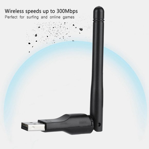 Adaptador Wifi, Adaptador Wifi USB De Alta Velocidad, Negro 300Mbps 2Dbi Para Operativo