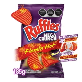 Papas fritas Ruffles Mega Crunch Flamin´ Hot sabor chile, limon y queso 185g