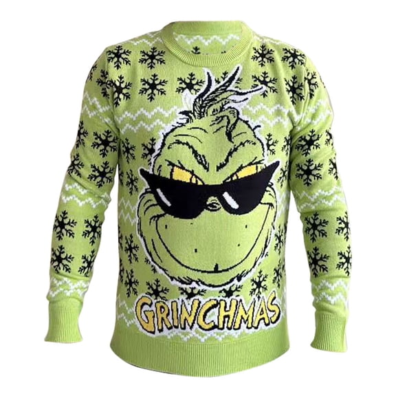 Suétter El Grinch para Hombre, Tipo Ugly Verde Talla M