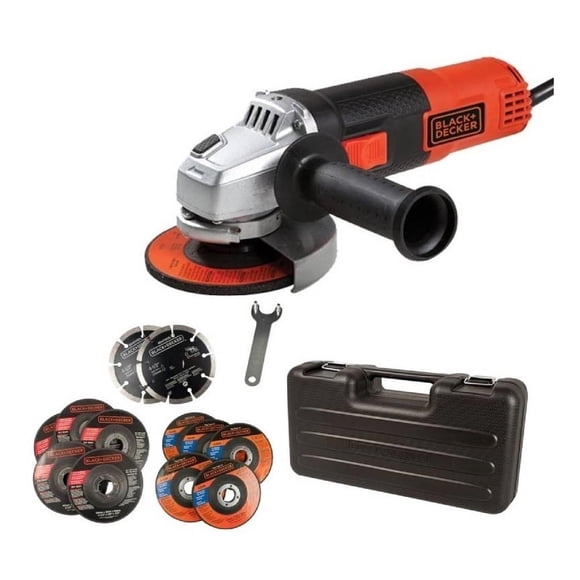 Mini Esmeriladora + 12 Discos Corte Segmentado Y Estuche B&d Black+Decker G720K12