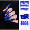 thumbnail image 1 of Uñas postizas a presión, regalo para mujer, 24 uñas postizas largas de cobertura completa, puntas de ataúd, manicura artística de bailarina, pegatinas para uñas., 1 of 2