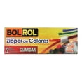 thumbnail image 1 of Bolsas herméticas Bol Rol con zipper de colores medianas 22 pzas, 1 of 2