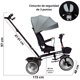 thumbnail image 5 of Carriola tipo Triciclo para Niños Asiento Giratorio 360 JOYKOO Reclinable Luz Sonido Gris, 5 of 7