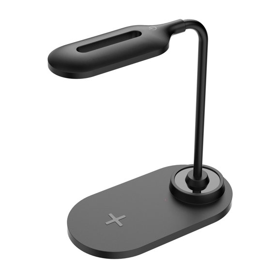 Lámpara de escritorio LED Pisexur Electronics para hombre, con control táctil, carga inalámbrica y 3 modos de color, ideal para oficina, con cuello de cisne, para niños y organizador de electrónica.