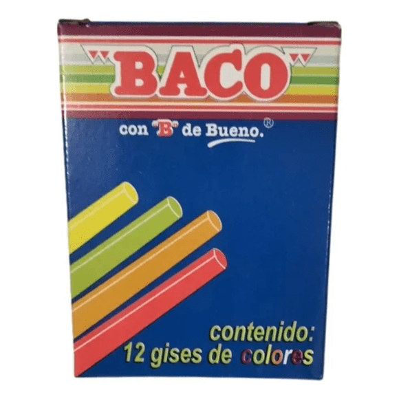 12pz Gises De Colores Surtidos Baco Caja