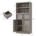 thumbnail image 2 of Yeshouse Armario independiente alto de 130 cm con puertas, dos cajones y estantes, ideal para cocina, comedor, baño, despensa y lavandería, 2 of 7