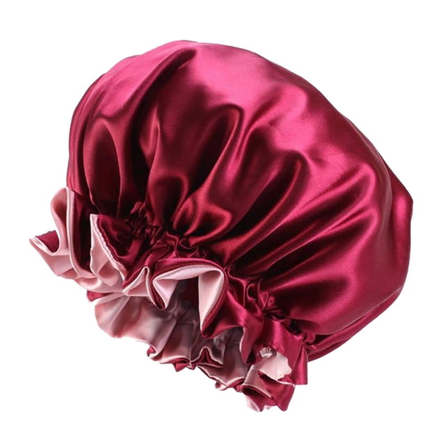 Capucha de sueño de capucha para cabello , elástico suave sombrero che gorra para cabello Natural - Rojo rojo Sunnimix Gorra de Sueño de las Mujeres Satin Satin Sleep