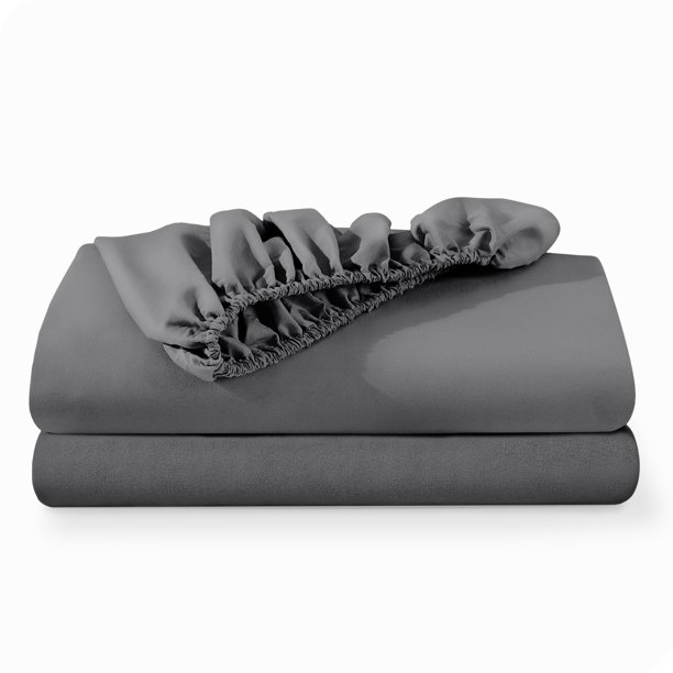 Sábanas Ajustables Bare Home Paquete de 2 Colección Premium 1800 Tamaño Twin Gris