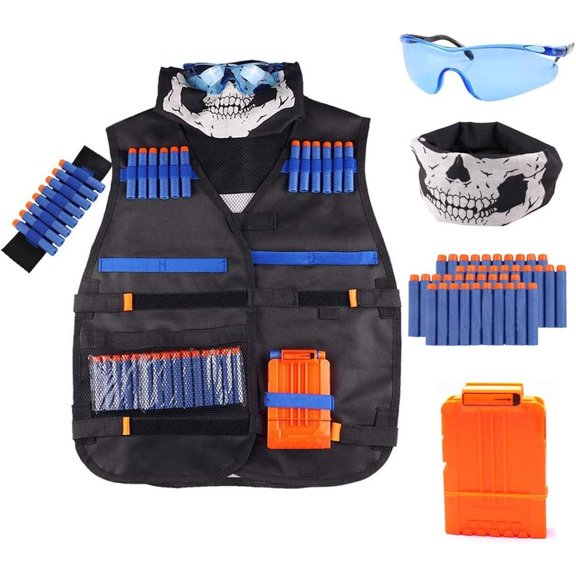 Genérica Kit de Chaleco Táctico Compatible con Nerf N-Strike Elite con Máscara y 40 Dardos