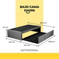 thumbnail image 2 of Cama doble Matrimonial Roomi Gris + 2 Colchones Smile, 2 of 5