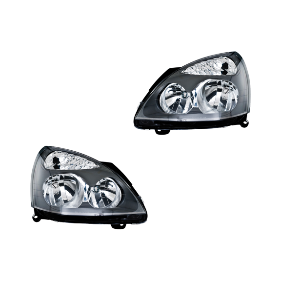 Par de FAROS DEPO para RENAULT CLIO 2005 al 2010 Fondo Gris P/FOCO Halogeno