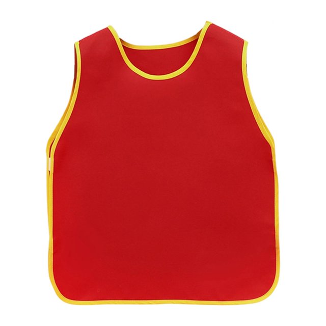 Delantal de pintura impermeable, multiusos, sin mangas, para niños de 5 a 7 años Rojo