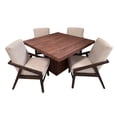 thumbnail image 2 of Comedor Denver 4 Sillas, Lino Beige, MDF UV, 120x120 cm, SALVANTO, 2 of 9