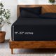 thumbnail image 1 of Sábana Ajustable Bare Home Bolsillo Extra Profundo de 22' Colección Premium 1800 Tamaño King Color Negro, 1 of 7