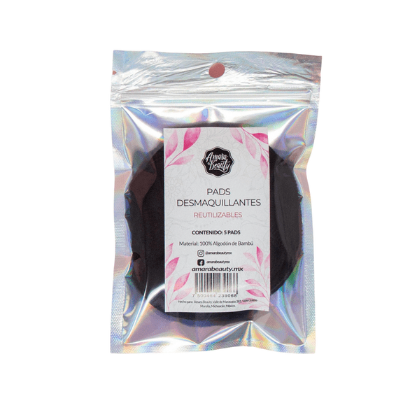 Pads Desmaquillantes Reutilizables 100% algodón de bambú AMR Beauty