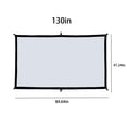thumbnail image 3 of Pantalla proyector de 130 pulgadas Plegable 16:9 - Pantalla de cine interior exterior de poliéster blanco antiarrugas para cine en casa, fiesta u oficina, 3 of 8
