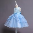 thumbnail image 3 of Vestido Para Niñas, Ropa Para Niñas Pequeñas, Vestido De Princesa Sin Mangas De Encaje Para Niños Pequeños, Vestido De Fiesta De Tul, Ropa De Cosplay Azul Odeerbi LM103-1267, 3 of 9