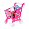 thumbnail image 1 of Juego de carrito de compras para niños, modelo de mini carrito de compras de supermercado, juego de roles, Rosa, 1 of 9