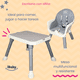thumbnail image 5 of Silla alta periquera 7 en 1 con mesa y charola para bloques primi pasti ibaby gris, 5 of 8