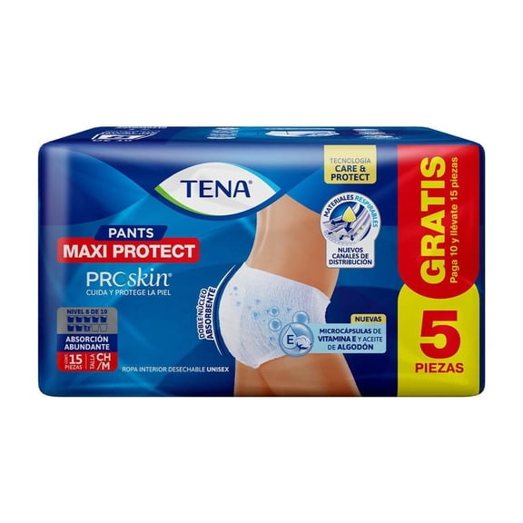 Ropa interior desechable Tena Pants Maxi Protect talla chica/mediana 10 pzas
