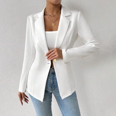 Ailaofu Women's Blazer Business Casual Lightweight Suit - Long Sleeve Slim Fit Work Office Jacket