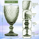 thumbnail image 4 of Juego 6 Copas Vino Agua Cristal Labrado Vidrio, Verde, 4 of 5