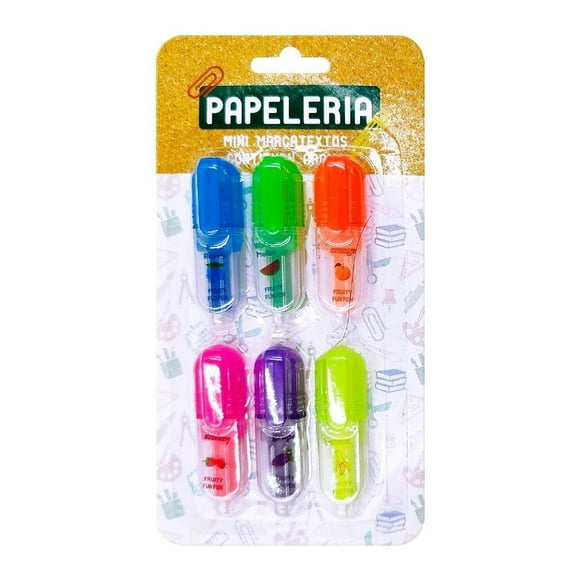 Mini Marcatextos Prichos con Aroma Multicolor con 6 Piezas