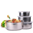thumbnail image 4 of Teissuly 5 Pcs Stainless Steel Mixing Bowl, Mixing Bowls with Lids, Large Mixing Bowl Set for Cooking Food, Baking, Breadcrumbs, Salad, 4 of 6