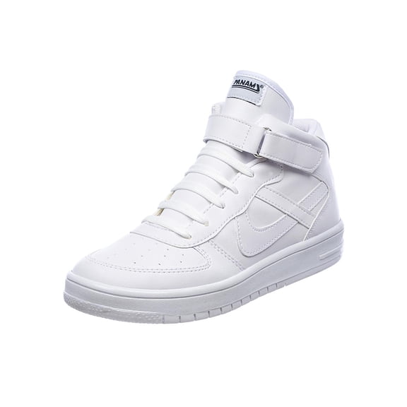 Tenis Tipo Bota Panam Mujer Moda Casual Urbano Tipo Piel Blanco Suela Ligera 126A6S blanco 23 Panam  126A6S