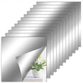thumbnail image 2 of Paquete de 12 láminas de espejo acrílico flexible de 15 x 15 cm | Azulejos de espejo autoadhesivos y recortables | Pegatinas de pared de plástico irrompibles para decoración del hogar, 2 of 5