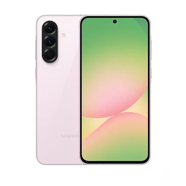smartphone samsung galaxy a56 5g dual sim 128gb 8ram- pink Vista frontal y trasera del Samsung Galaxy A56 5G Dual SIM 128GB 8GB RAM en rosa; pantalla Super AMOLED 6.7" FHD+ 120Hz con orificio para cámara frontal, marco delgado y lector de huellas en pantalla, módulo trasero vertical con triple cámara 50MP+12MP+5MP y flash, acabado liso mate, ideal para multimedia y multitarea.