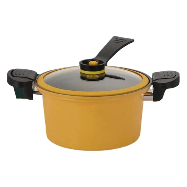 Olla de cocción lenta para sopa, utensilios de cocina universales para todas las estufas, olla a presión amarillo