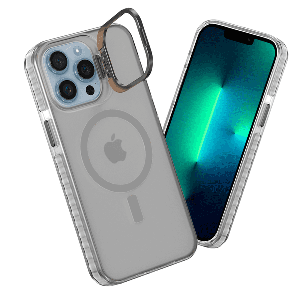 Funda Case Carcasa Tornasol Color Titanio Gris Con Soporte Premium Para iPhone 13 PRO Compatible Con Magsafe