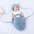 thumbnail image 1 of Conjuntos de cubrecama y colcha, manta envolvente para bebé, bolsa de guardería de forro polar, mantas suaves y cálidas de conejito, tamaño 0-6 meses para recién nacidos y niños pequeños, edredón grue, 1 of 1