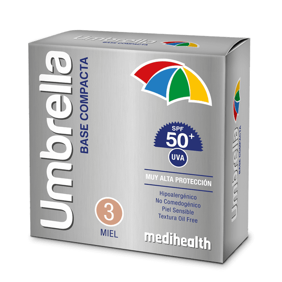 Base Umbrella Compacta Tono Miel Protector Solar SPF 50+