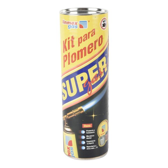 Kit Plomero Super Gas Soplete Butano 180Gr Soldadura 70Gr