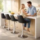 thumbnail image 2 of Sillas de Bar para Barra de Cocina con Respaldo y Reposapies de Altura Ajustable Bancos para Bar con Asiento Acolchado Diseño Elegante Set de 4 Piezas Negro, 2 of 6
