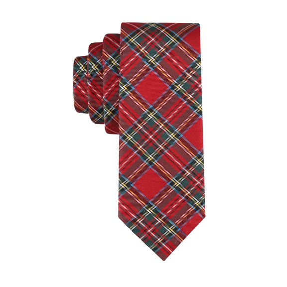 Corbata Tommy Hilfiger Royal Stuart para niño, tartán, color rojo, poliéster
