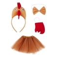 thumbnail image 4 of Set de vestuario de pollo 4pcs vestido de animal lindo disfraz de animales para halloween acción de gracias Marrón, 4 of 8