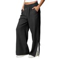 thumbnail image 3 of TaTaai olid Color Cotton Linen Women Casual Pants Wide Leg Breathable Machine Washable No Fading Lightweight Non See-through Daily Wear Full Length Trousers Gift, 3 of 8