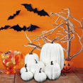 thumbnail image 4 of Matsuzay 7x Artificial Pumpkins Bulk Faux Harvest Centerpiece Fall Wedding For Kits de decoración para fiestas Blanco, 4 of 6