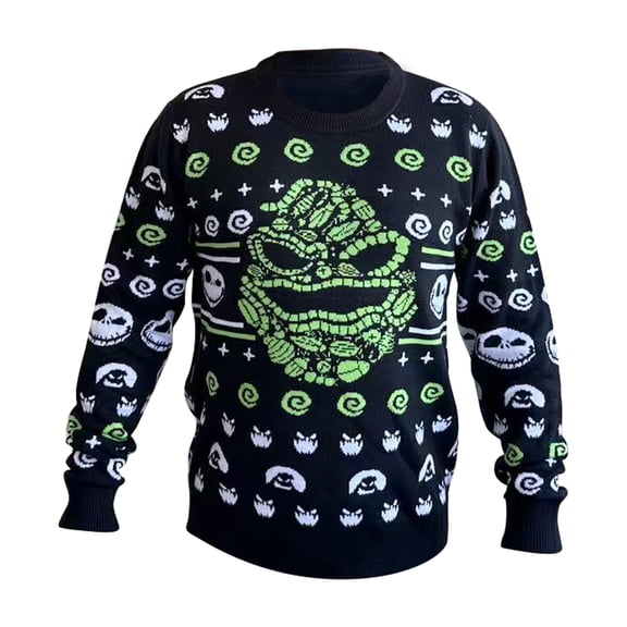 Suéter El Extraño Mundo de Jack Para Hombre, Tipo Ugly Oogie Boogie Negro Talla G