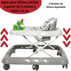thumbnail image 3 of Andadera para Bebé Luz y Sonido Juguetes Interactivos Altura Ajustable Plegable Ruedas de Goma Apta desde 6 meses y hasta 12 kg - Gris, 3 of 6